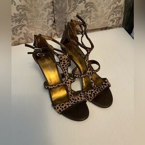 Nine West Animal Print Gladiator Heels size 7.5